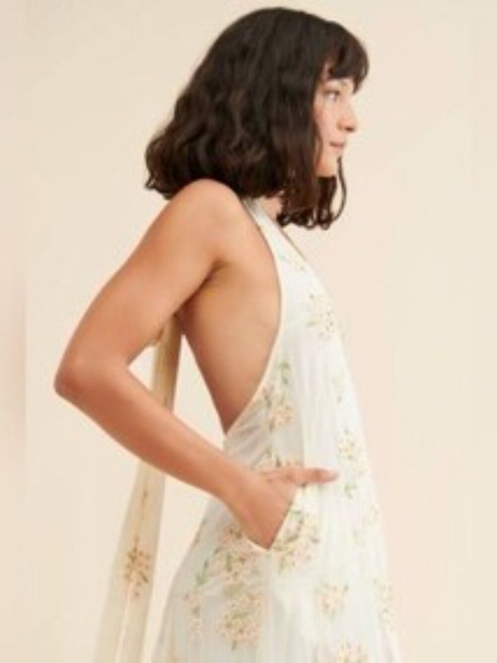 FP NWT Embroidered Holding On Convertible Maxi Dress - M โ Ivory/Orange Blossom - Picture 3 of 3
